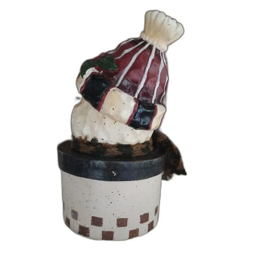 Snowman Trinket Gift Box Resin Cardboard Christmas Winter Holiday Frosty